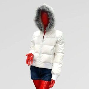 Women’s White | Grey Faux Fur Jacket by Jennifer Lopez NWT